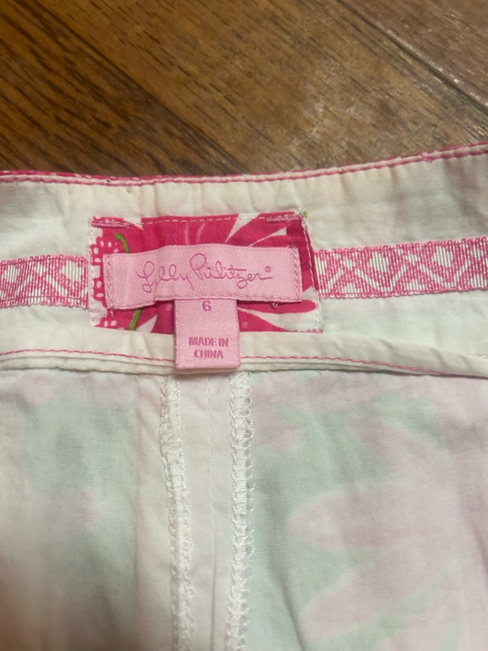 Lilly Pulitzer Pink, Green & White Patchwork Mini Skirt - Picture 2 of 5